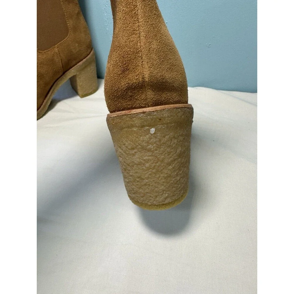 Lauren Ralph Lauren Women Marianna Block Heel Chelsea Boots Size US 6.5 Brown